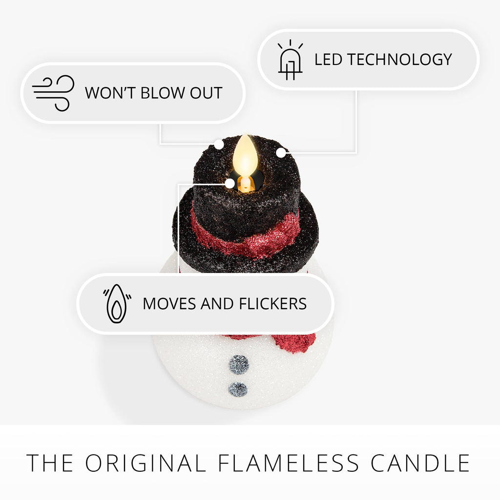 Flameless Candle, White Glitter Snowgirl for Bedrooms, Living Rooms and Everyday Candlelight Ambience image 4