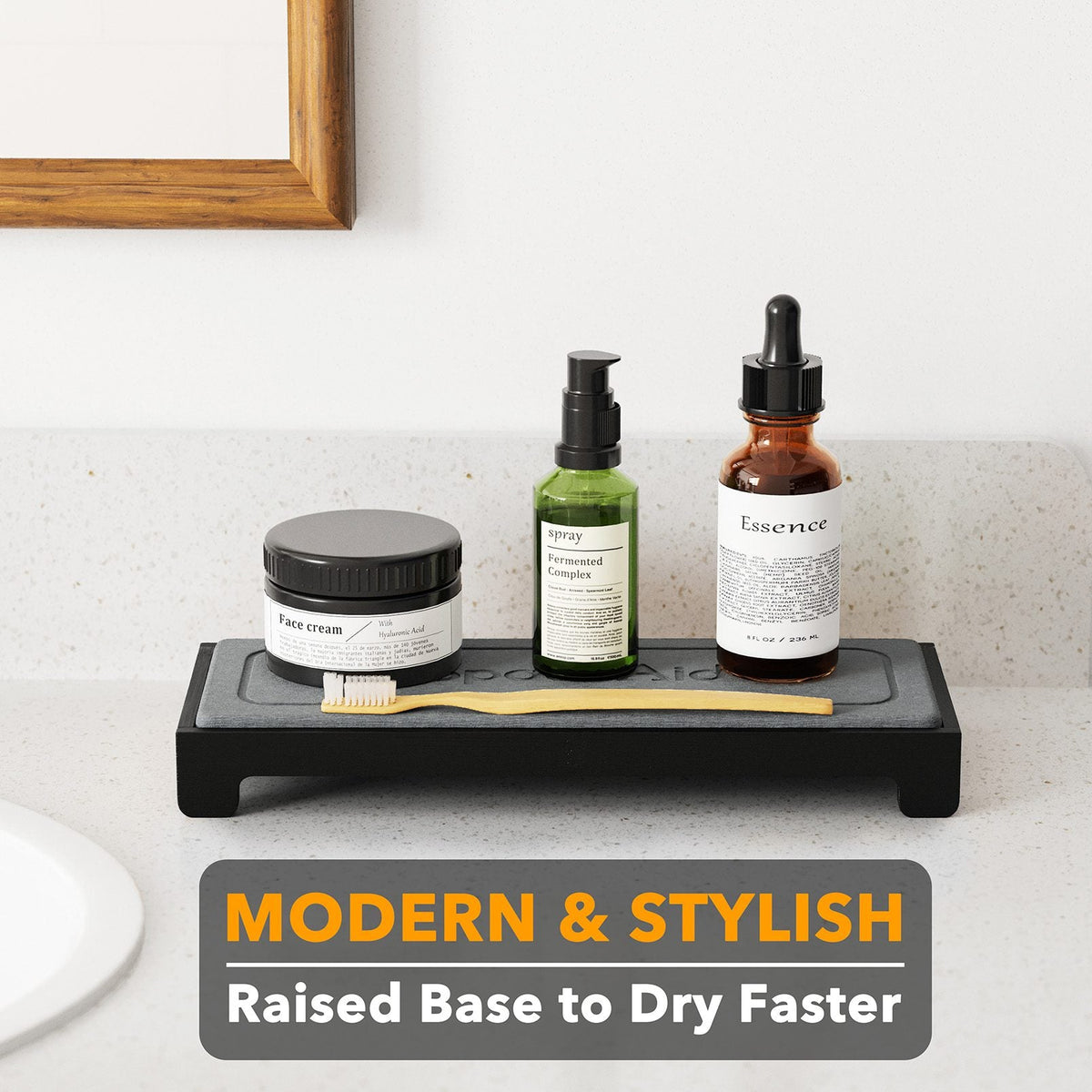 Home Storage Organizer, DryingNeat Bathroom & Kitchen Sink Caddy Black for Bedrooms, Laundry Rooms and Living Spaces image 4