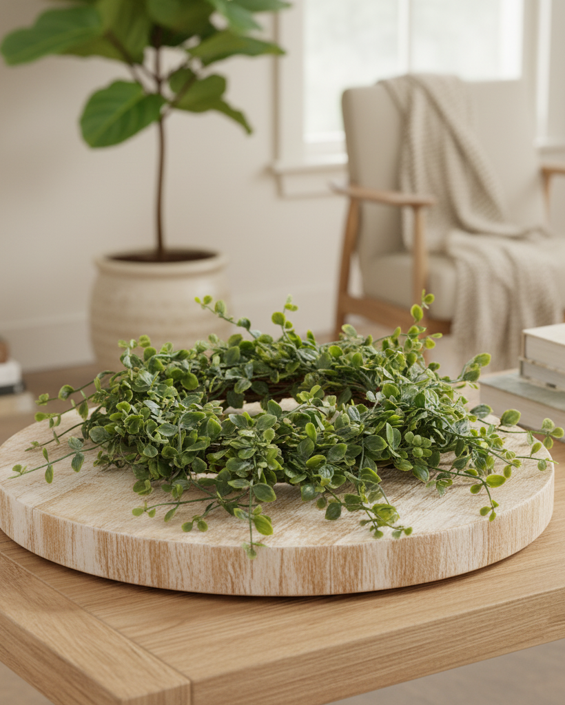 Decorative Candle, Whisperleaf Faux Greenery Ring for Entryways, Mantels and Everyday Home Ambience image 4