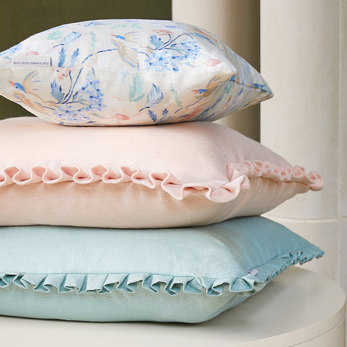 Decorative Pillow Cover Set, Beth Box Pleat in Peach for Sofas, Beds and Living Room Accents, 2 Size Options image 4