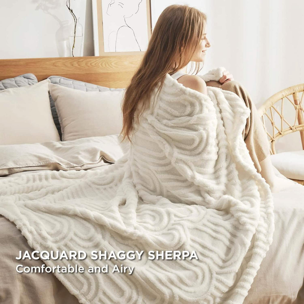 Cozy Throw Blanket, Arch Shaggy Sherpa Fleece, Lightweight Design, Machine-Washable Care for Living Rooms, Bedrooms and Everyday Lounging image 4