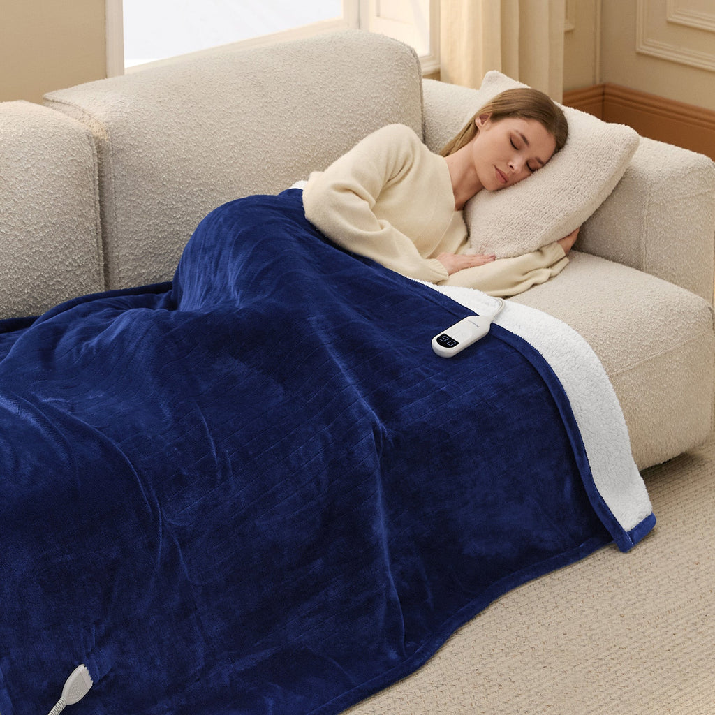 Cozy Throw Blanket, Solid Flannel Heated for Sofas, Beds and Relaxing at Home, 5 Sizes and 11 Colors image 4