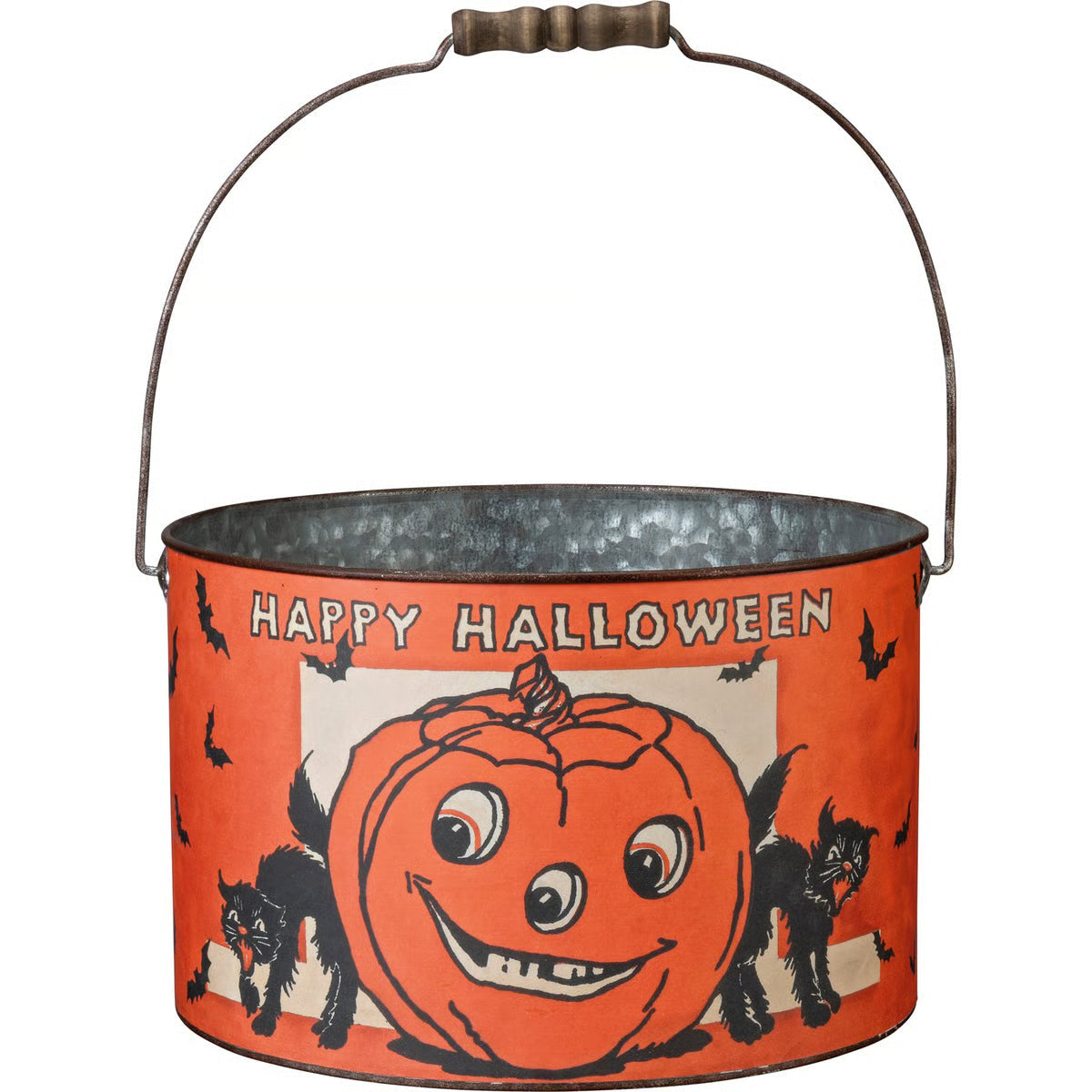 Seasonal Home Decor, Vintage Style Happy Halloween Bucket Choose for Holiday Displays, Shelves and Festive Rooms, 3 Size Options image 4