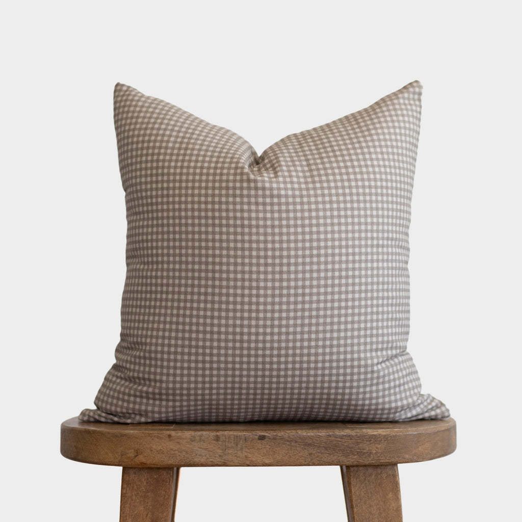 Decorative Pillow Cover, Mini Tan Gingham 18" 22" 26", Lightweight Design, Machine-Washable Care for Bedroom Styling and Living Room Decor image 4