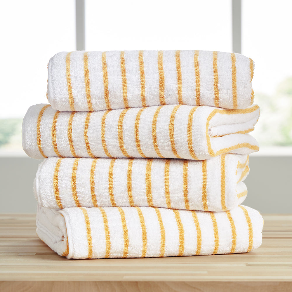 Bath Linen, 100% Cotton Cabana Towel Set (4 Pack) for Home Bathrooms and Everyday Care, 5 Color Options image 4