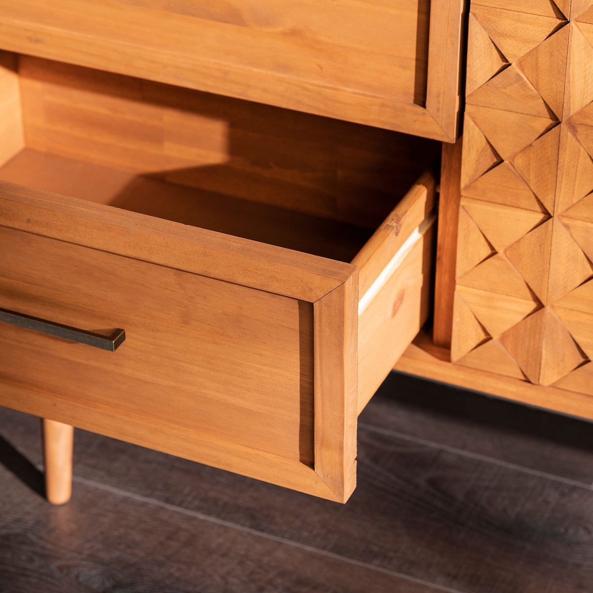 TV Stand, Tessa Solid Wood Prism Sideboard, Adjustable Design for Living Rooms, Media Storage and Home Entertainment image 4