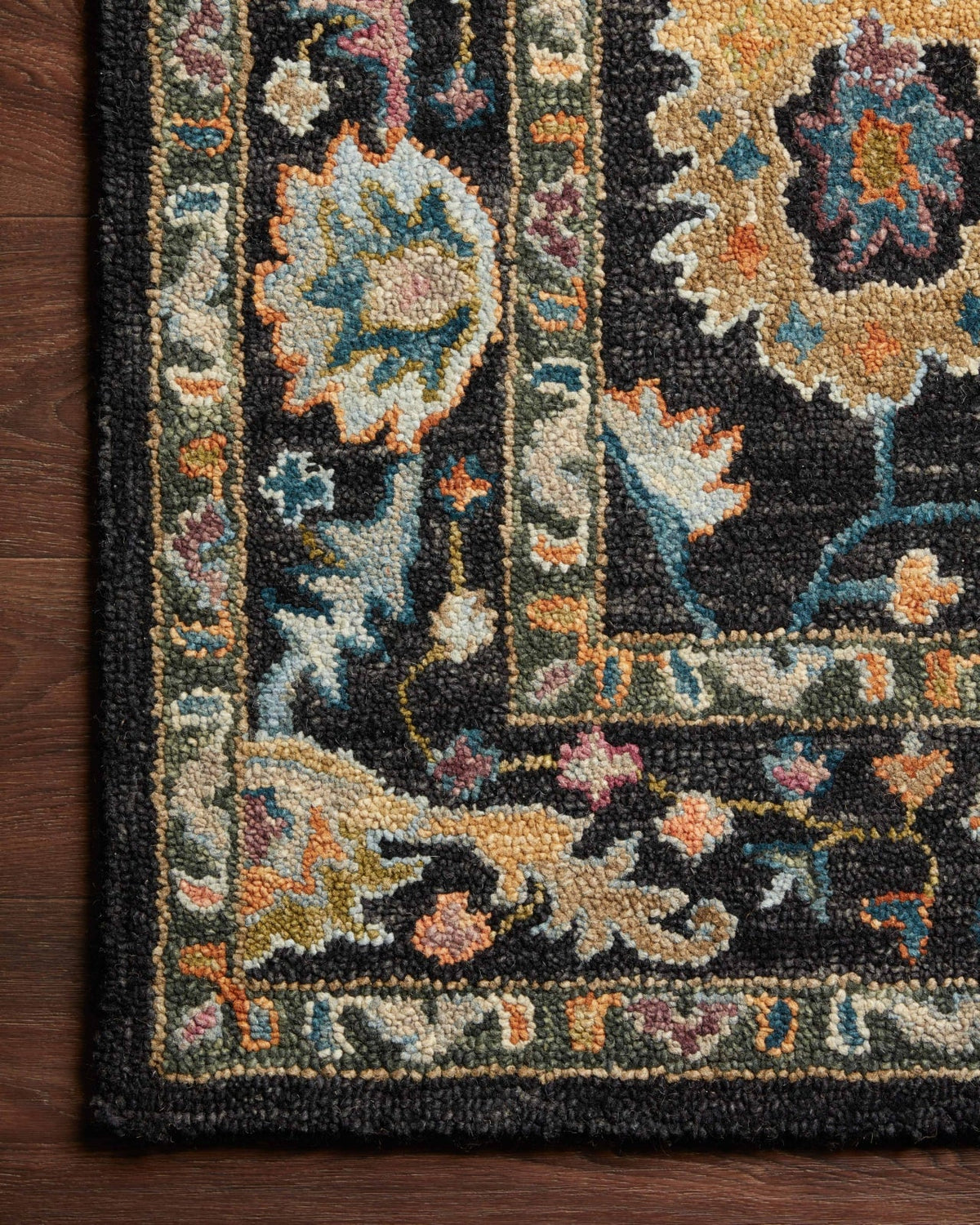 Area Rug, Padma PMA 01 Black Multi for Living Rooms, Bedrooms and Entryways, 12 Size Options image 4