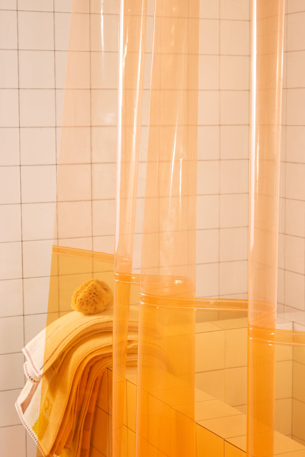 Shower Curtain, Orient Tangerine, EVA Material, 12 Gauge Material for Bathroom Showers, Privacy Screening and Everyday Decor image 4