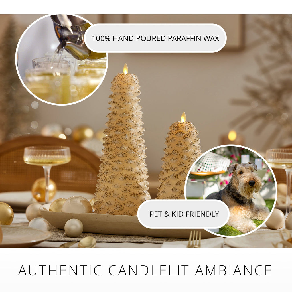 Flameless Candle, White Swan North Tree for Bedrooms, Living Rooms and Everyday Candlelight Ambience, 2 Size Options image 4
