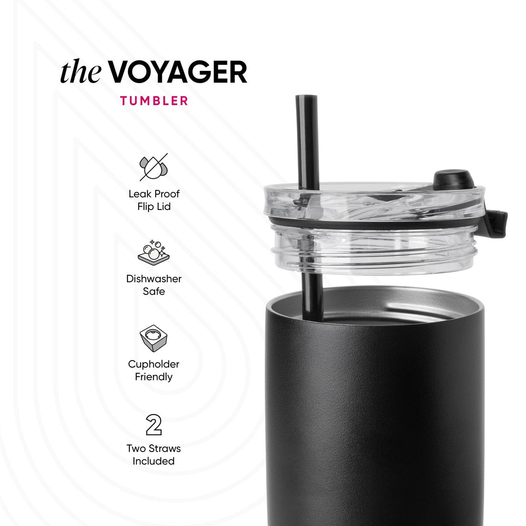Insulated Tumbler, Voyager with Clear Flip Lid & Straw, Stainless Steel Construction for Everyday Drinks, Home and Entertaining image 4
