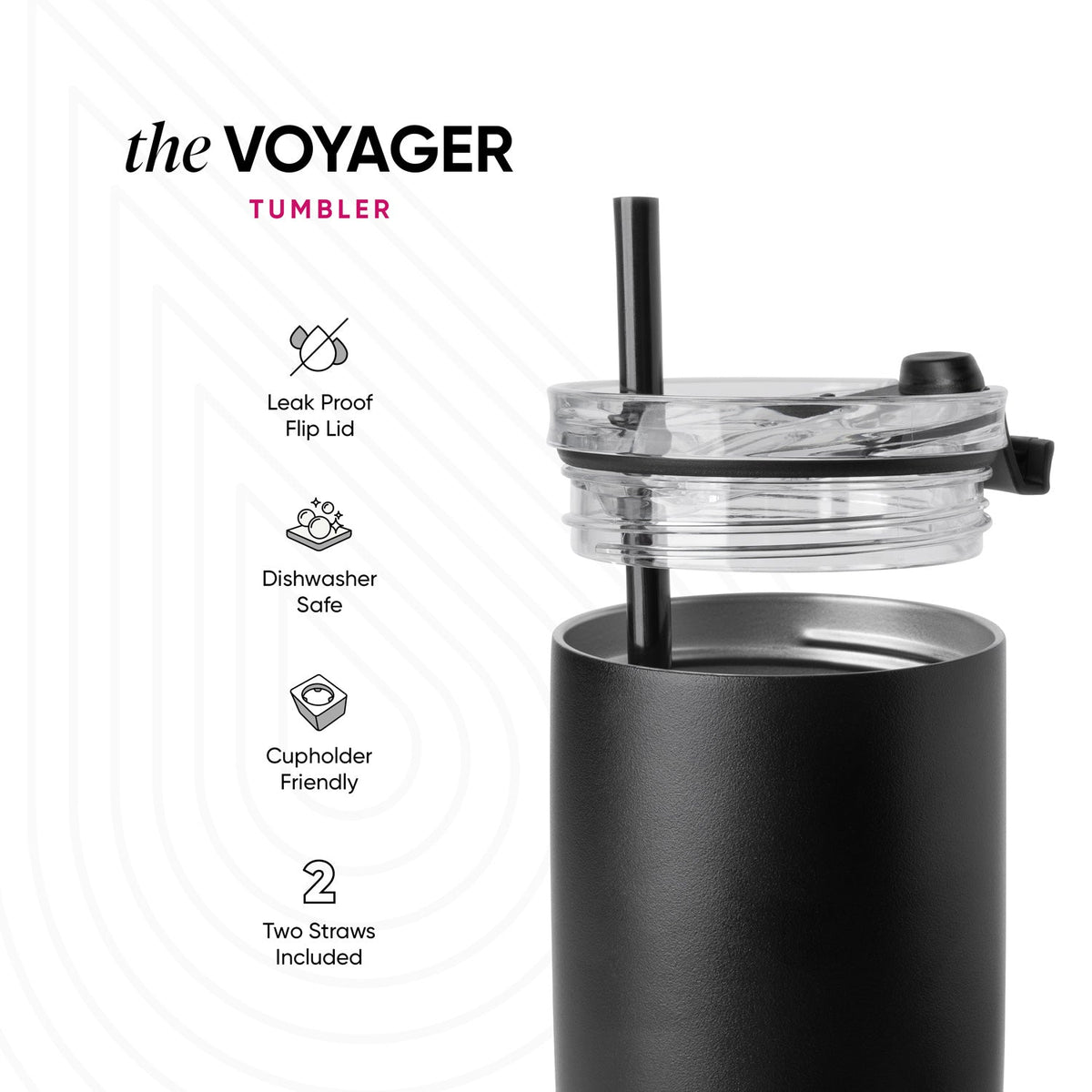 Insulated Tumbler, Voyager with Clear Flip Lid & Straw, Stainless Steel Construction for Everyday Drinks, Home and Entertaining image 4