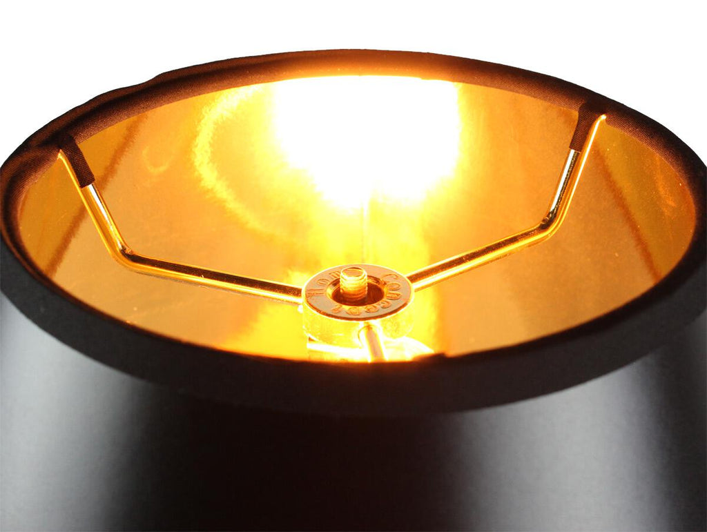 Lamp Shade, 18"W x 12"H Bold Black with True Gold Lining for Lamp Replacement, Reading Corners and Living Spaces image 4