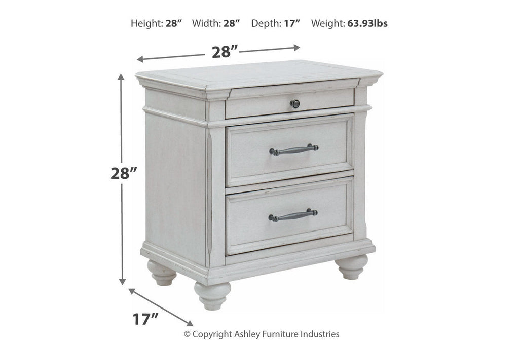 Nightstand, Kanwyn Whitewash, Solid Wood Construction for Bedside Storage, Bedroom Organization and Guest Rooms image 4