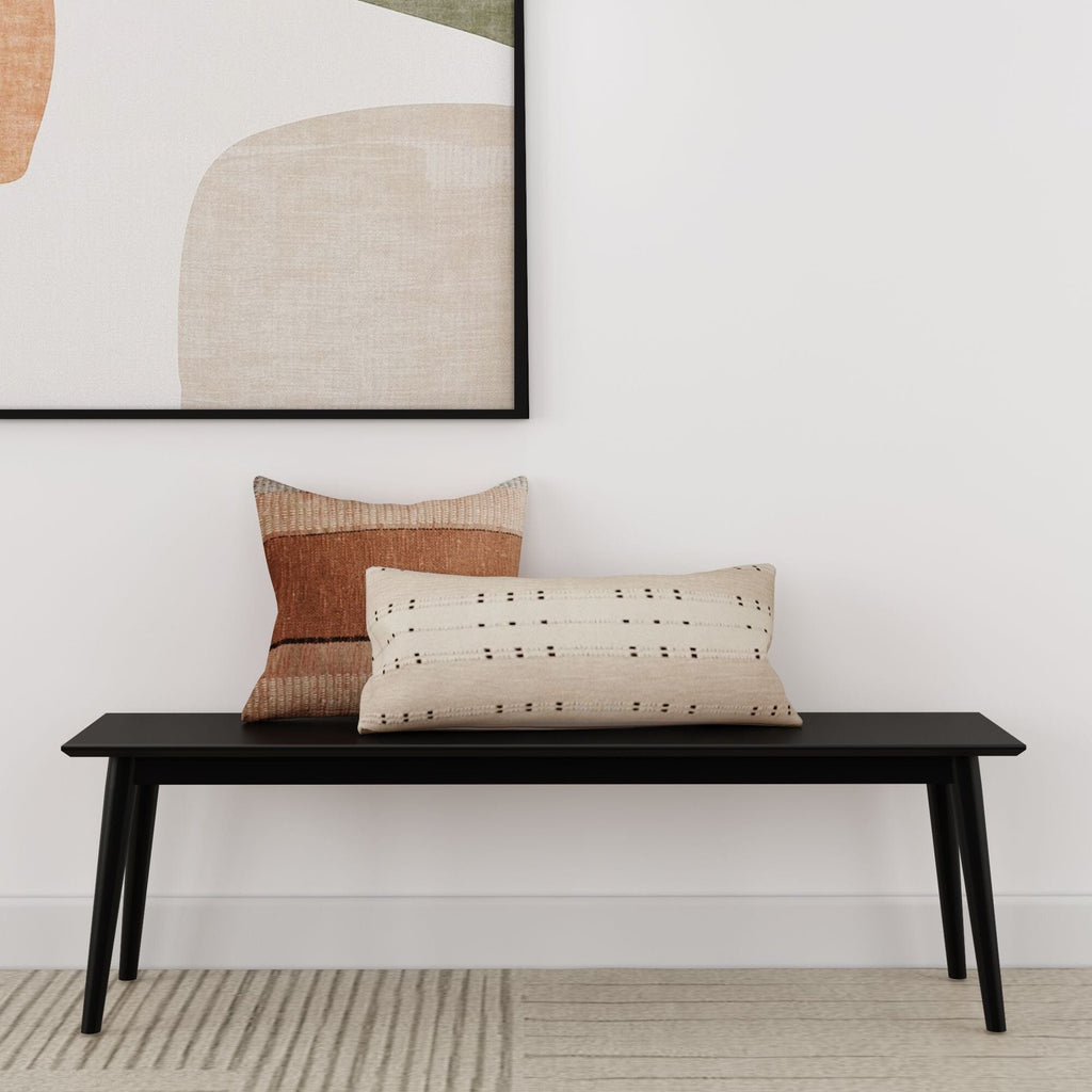 Dining Bench, Mid Century Modern 59", Solid Wood Construction for Dining Rooms, Kitchen Tables and Everyday Seating, 2 Color Options image 4