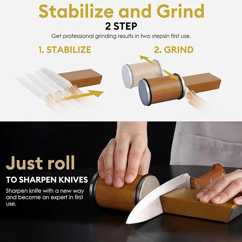 Rolling Knife Sharpener, with Magnetic Base 15° & 20° Angle Guide for Everyday Meal Prep and Home Kitchens, 15 Color Options image 4
