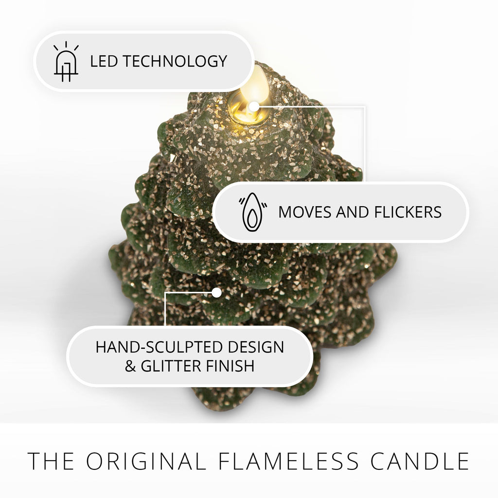 Home Fragrance, Green Glitter Tree Flameless Candle for Entryways, Bedrooms and Everyday Home Ambience, 2 Size Options image 4