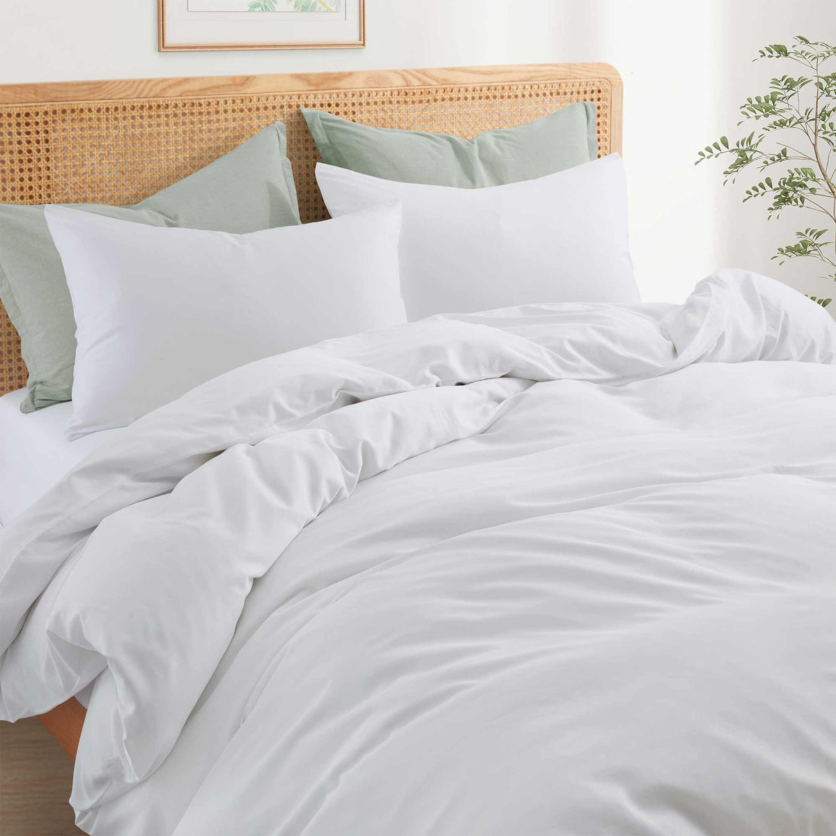 Duvet Cover Set, Organic Bamboo, Lightweight Design, Breathable Construction for Guest Rooms and Everyday Bedroom Styling, 3 Size Options image 4