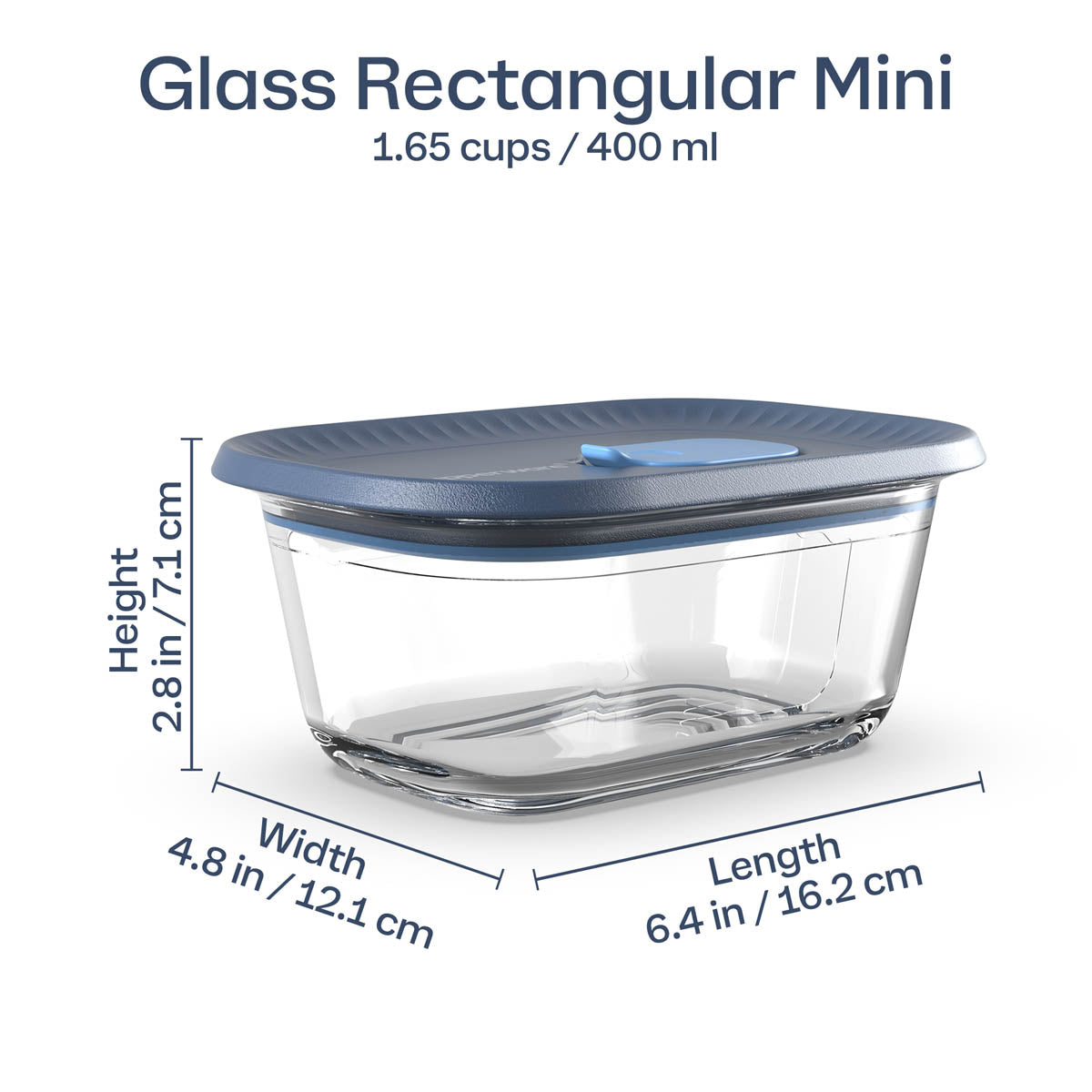 Food Storage Container, Voila Glass Rectangular Mini for Lunches, Pantry Storage and Everyday Meals image 4