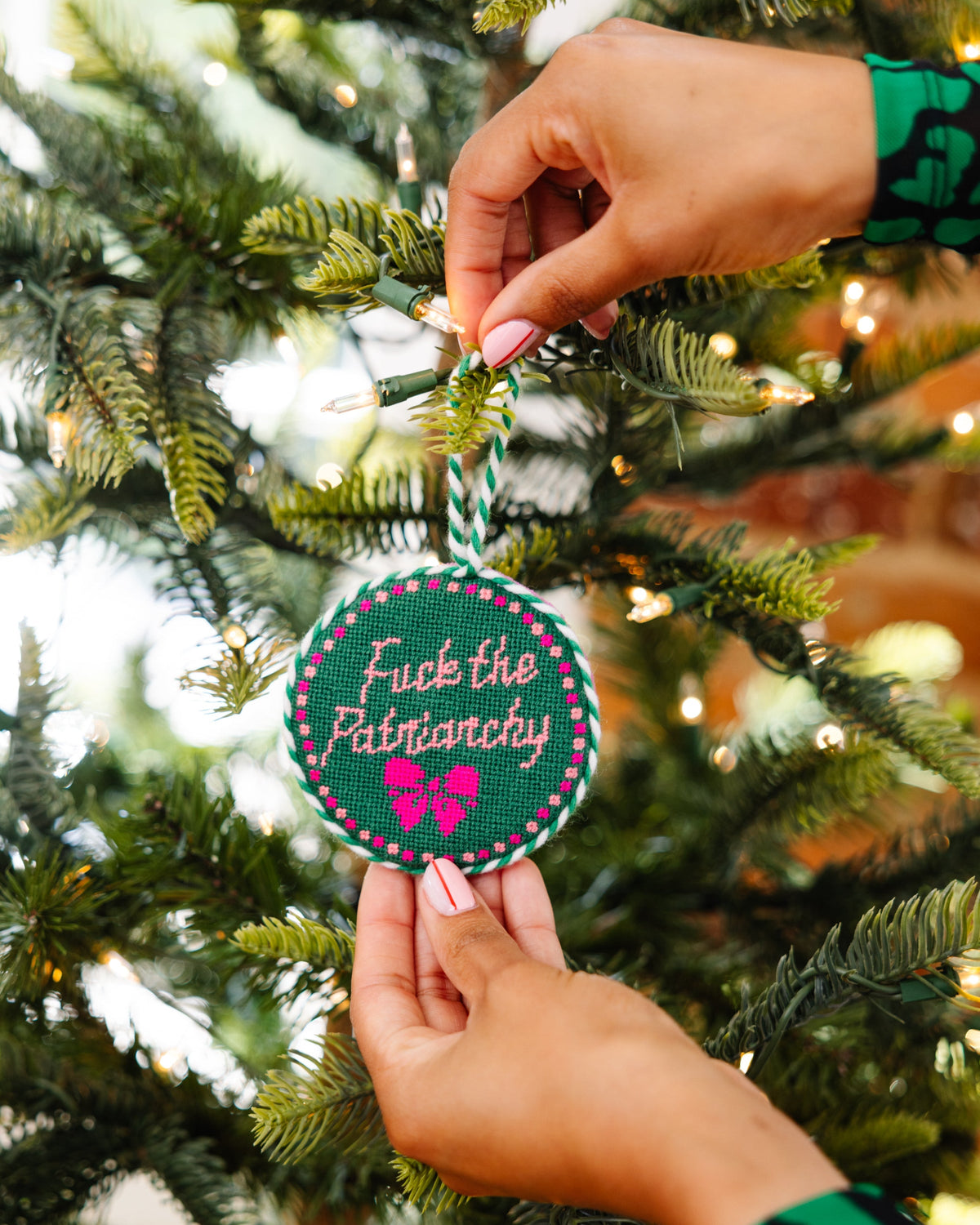 Seasonal Home Decor, Needlepoint Ornament Patriarchy for Holiday Displays, Shelves and Festive Rooms image 4