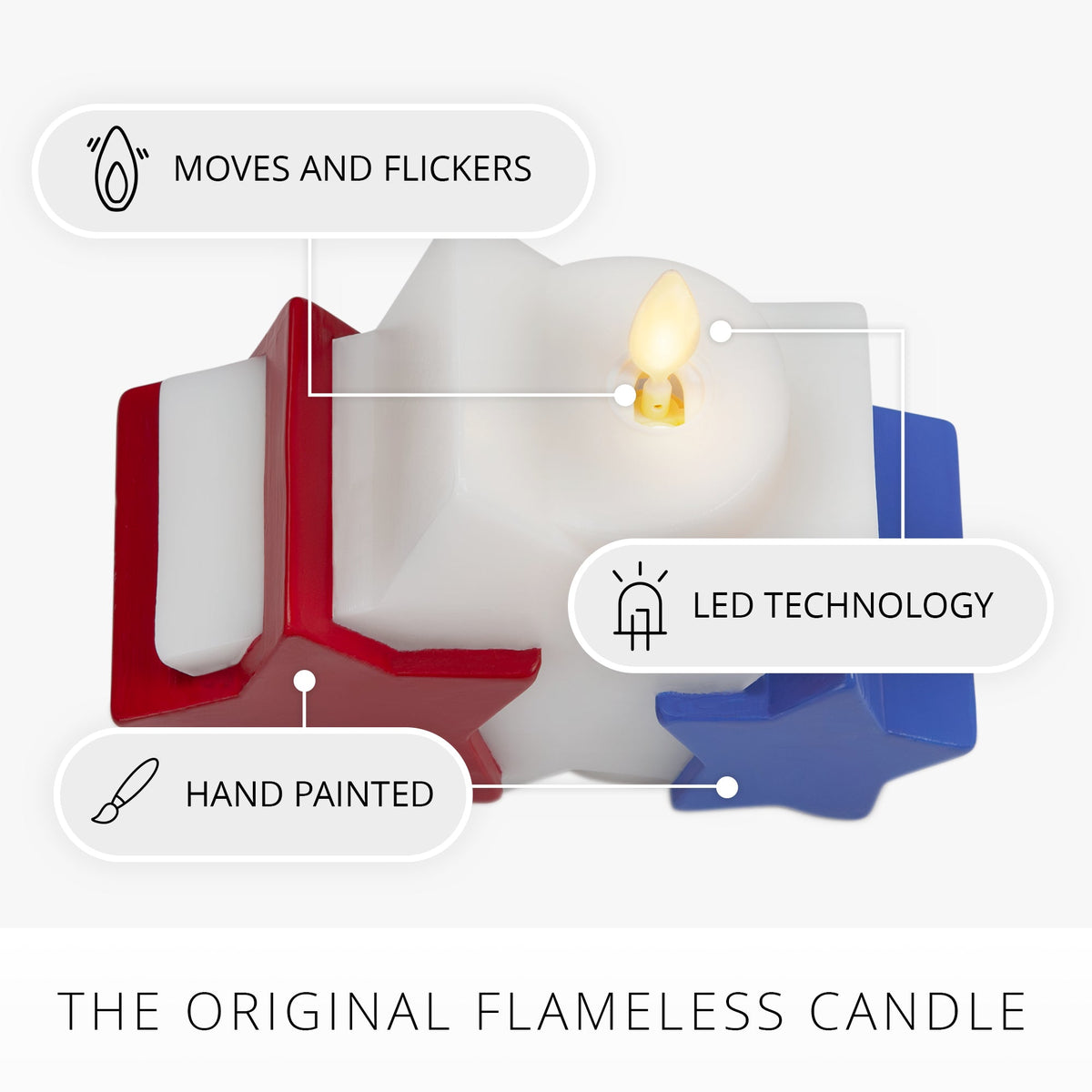 Flameless Candle, Bright White Liberty Stars for Bedrooms, Living Rooms and Everyday Candlelight Ambience image 4