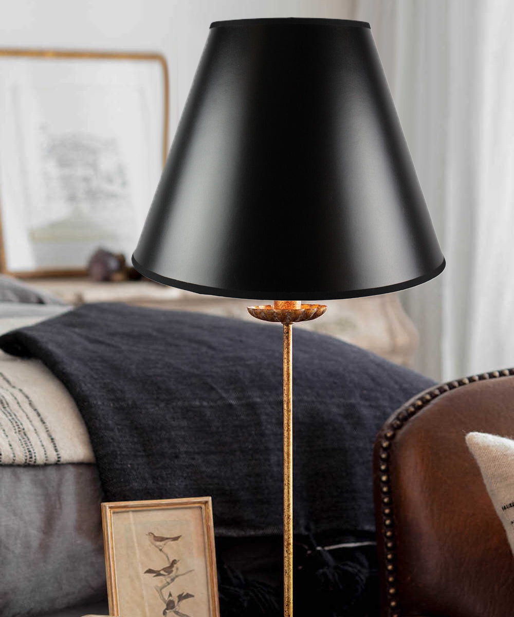 Lamp Shade, 14"W x 11"H Bold Black with True Gold Lining for Table Lamps, Floor Lamps and Home Lighting image 4