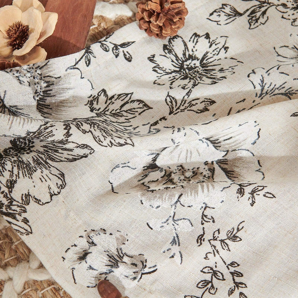 Window Curtain, Floral Lined Linen Blend Curtains (2 Panels), Machine-Washable Care for Windows, Room Styling and Everyday Privacy image 4