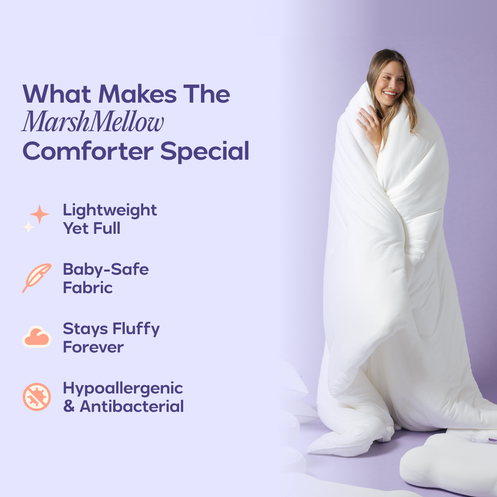 Bed Comforter, MarshMellow for Year-Round Bedroom Comfort and Restful Sleep, 3 Sizes and 10 Colors image 4