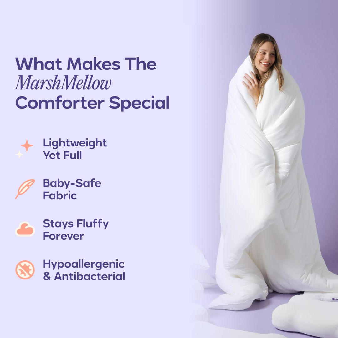 Bed Comforter, MarshMellow for Year-Round Bedroom Comfort and Restful Sleep, 3 Sizes and 10 Colors image 4