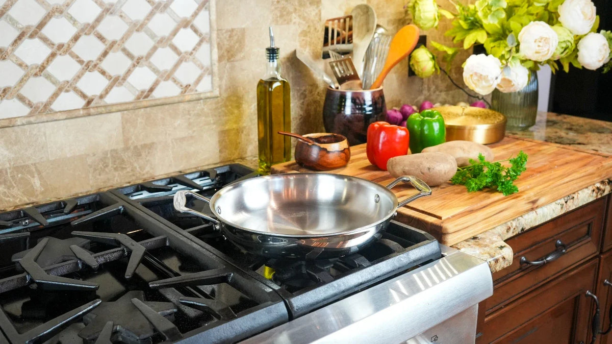Stainless Steel Fry Pan, 10 Inch with Short Handles, Stainless Steel Construction for Stovetop Cooking, Family Meals and Daily Kitchen Use image 4