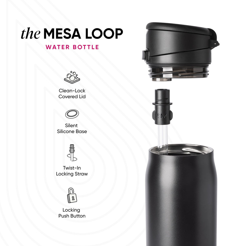 Reusable Drink Bottle, Mesa Loop with Covered Straw, 30oz, Pink Champagne for Work, Travel and Everyday Hydration image 4