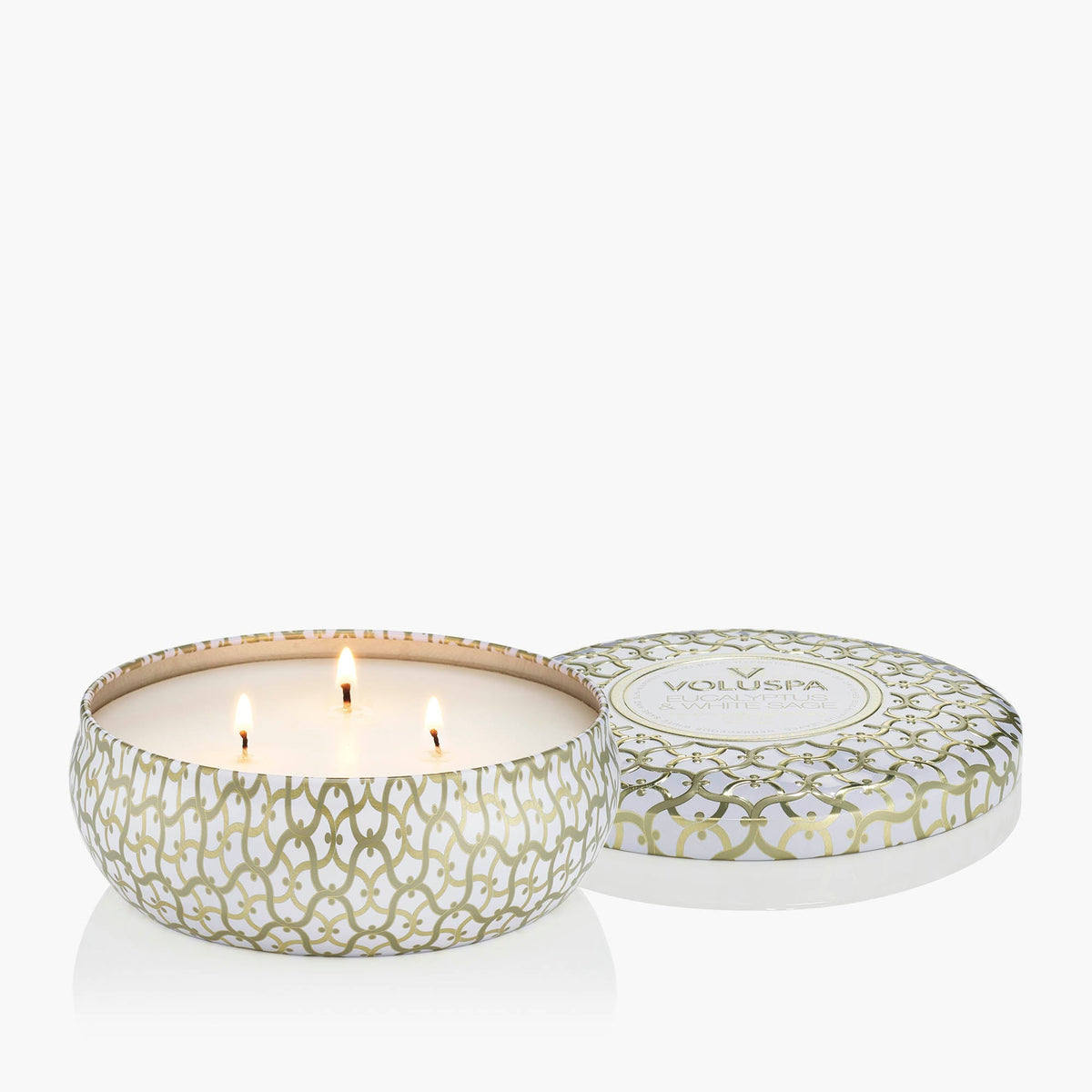 Decorative Candle, Eucalyptus & White Sage 3 Wick Tin for Living Rooms, Bedrooms and Relaxing Evenings image 4