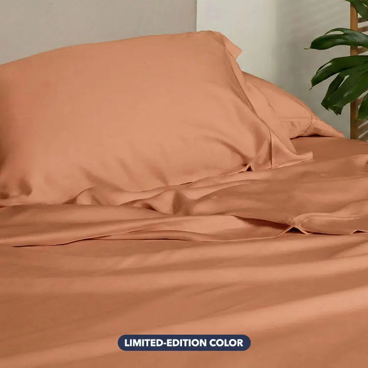Bed Sheet Set, Arctic Aire•MAX Sunlit Sienna, Breathable Construction for Everyday Bedroom Comfort and Guest Rooms, 3 Size Options image 4