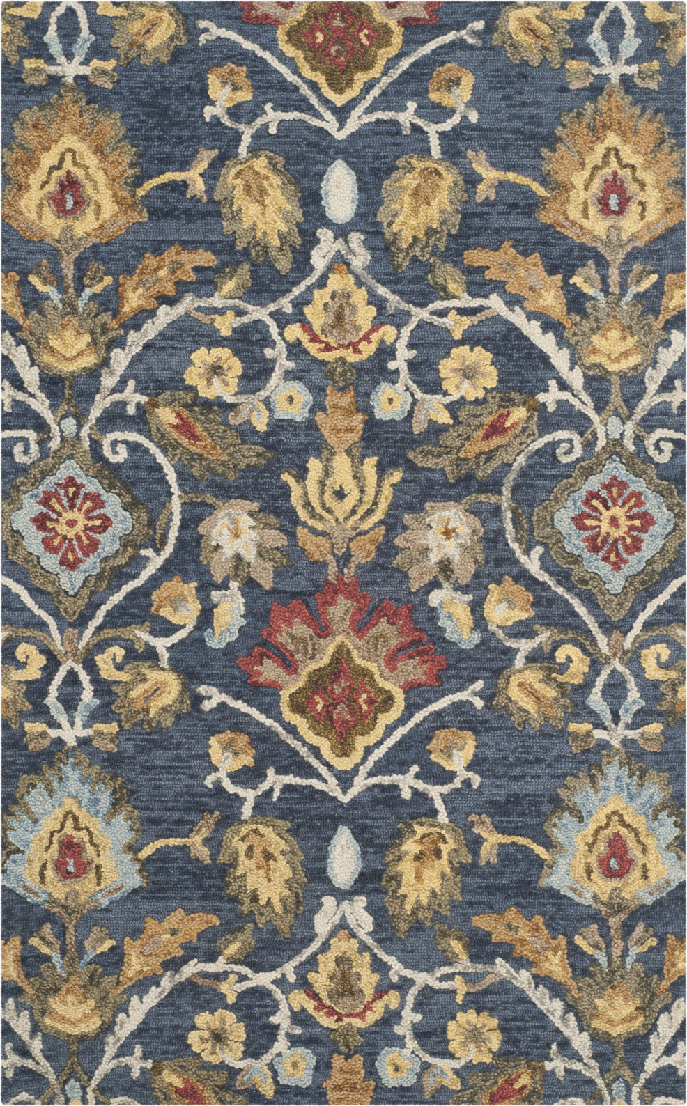 Area Rug, Blossom 402 Navy Multi for Living Rooms, Bedrooms and Entryways, 16 Size Options image 4