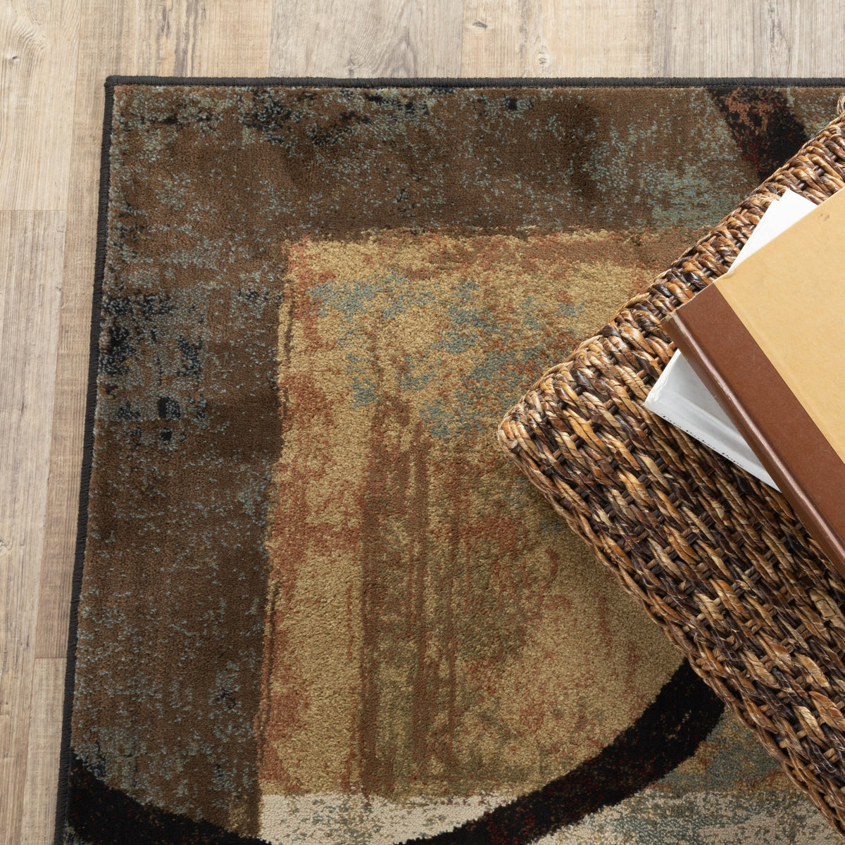 Area Rug, Hudson 2544B Brown Black for Living Rooms, Bedrooms and Entryways, 9 Size Options image 4