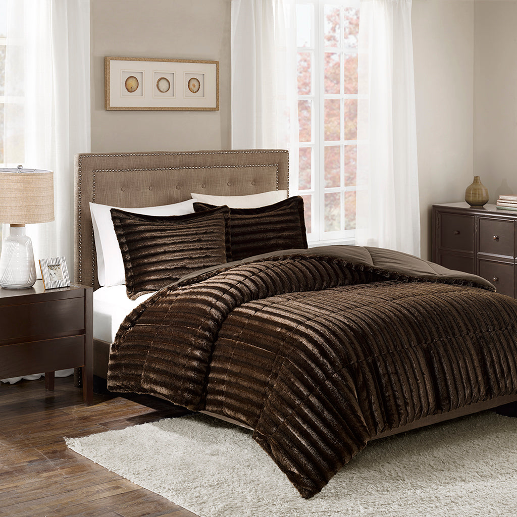 Bed Comforter, Duke Faux Fur Mini Set, Machine-Washable Care, Hypoallergenic Comfort for Everyday Bedding and Comfortable Sleep image 4