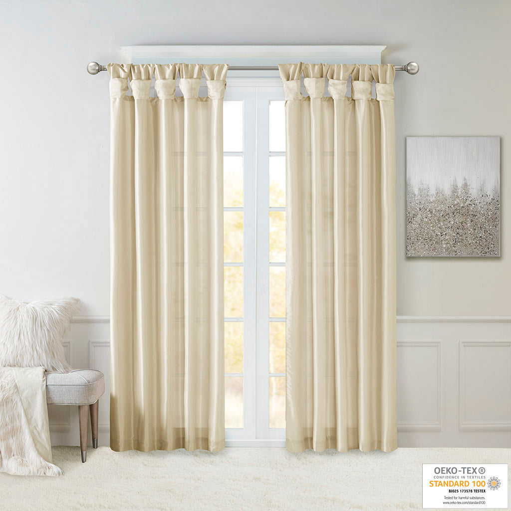 Window Curtain, Emilia Twist Tab Lined Panel, Machine-Washable Care for Windows, Room Styling and Everyday Privacy, 5 Sizes and 14 Colors image 4