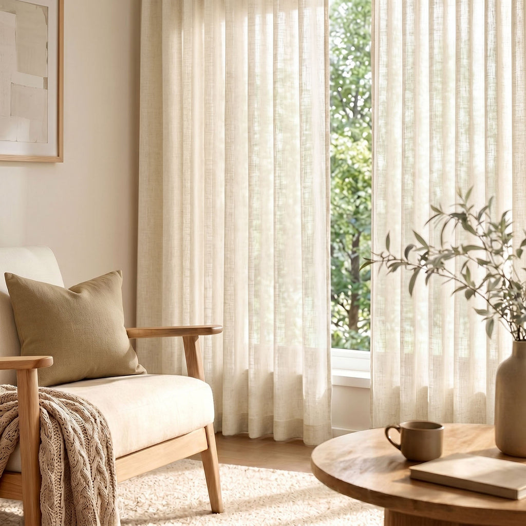 Window Curtain, Pinch Pleat Linen Blend Curtains (2 Panels) for Windows, Room Styling and Everyday Privacy, 4 Sizes and 5 Colors image 4
