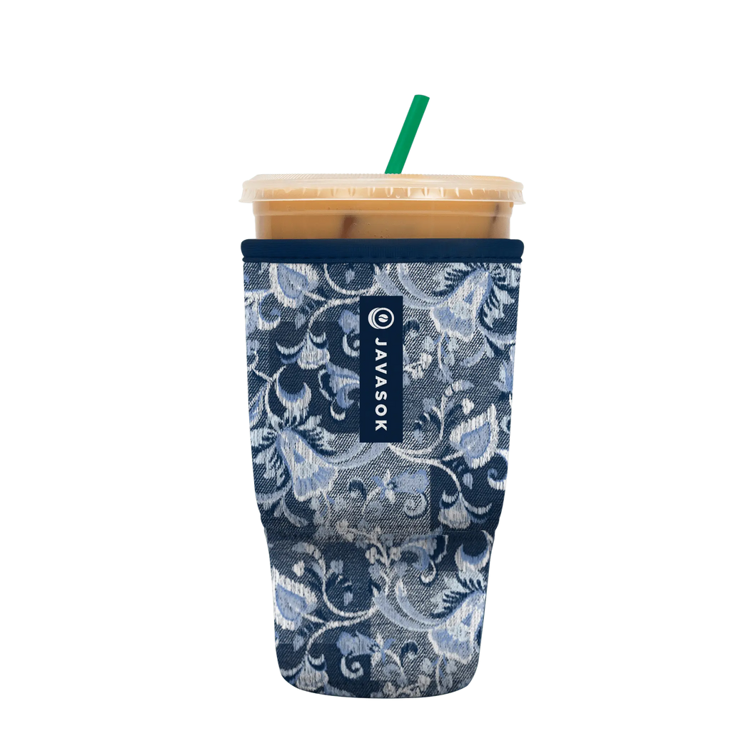 Reusable Cup Sleeve, Paisley Patchwork, Neoprene Construction for Iced Coffee, Cold Drinks and Condensation Control image 4