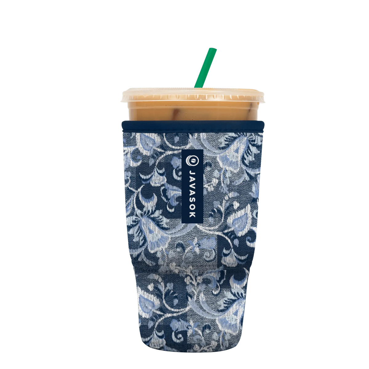 Reusable Cup Sleeve, Paisley Patchwork, Neoprene Construction for Iced Coffee, Cold Drinks and Condensation Control image 4