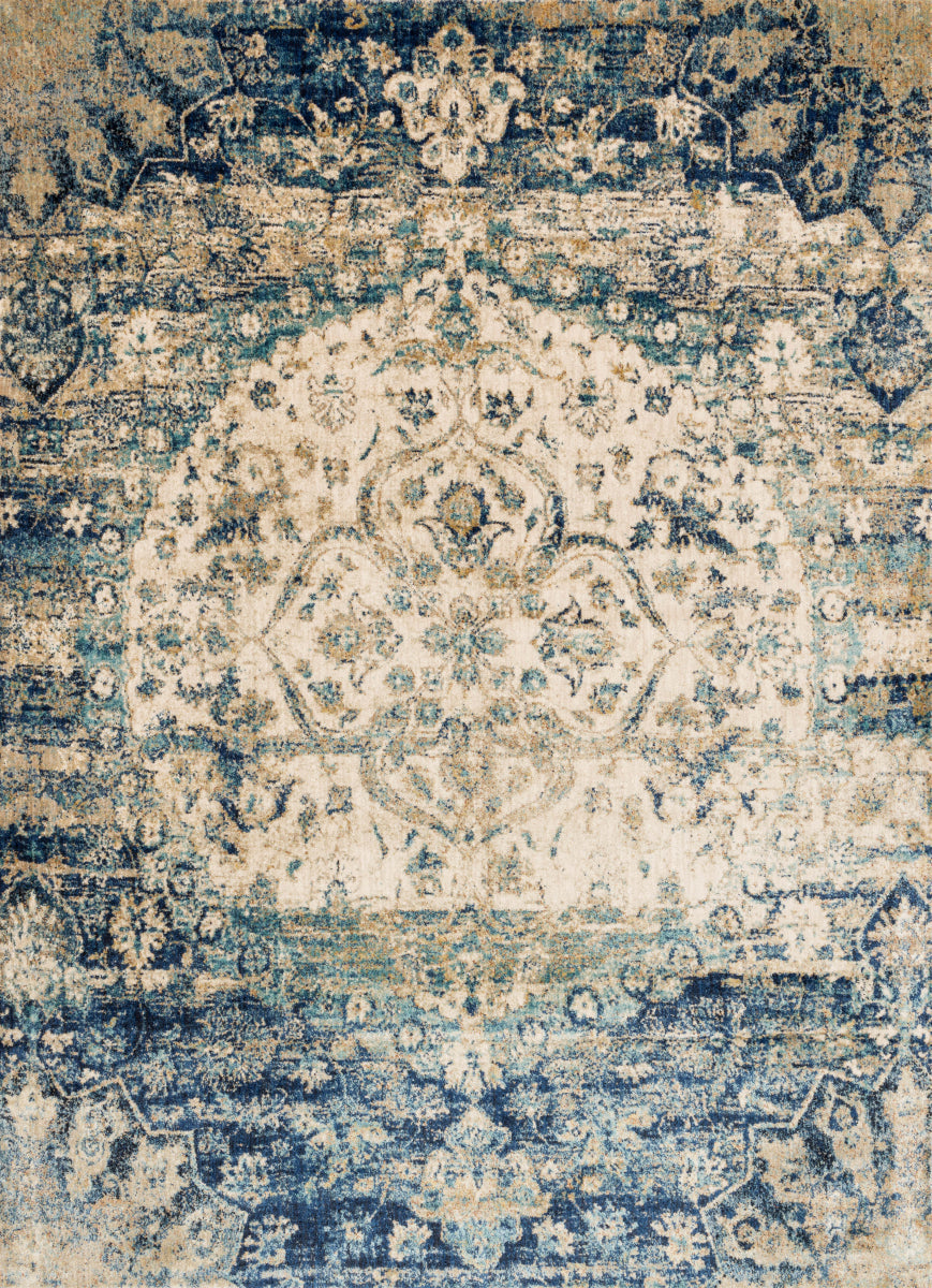 Area Rug, Anastasia AF 06 Blue Ivory for Living Rooms, Bedrooms and Entryways, 2 Size Options image 4
