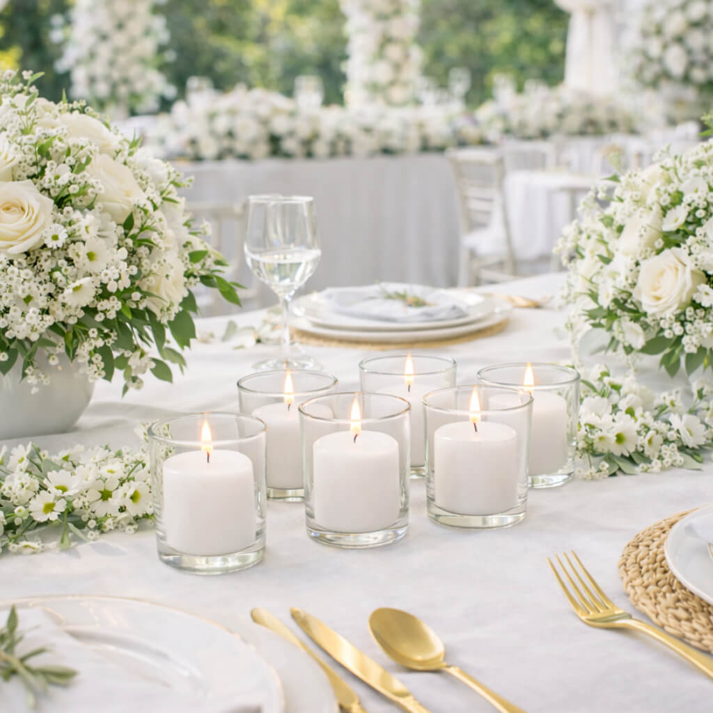 Decorative Candle, Richland Votive Unscented White 10 Hour Set for Living Rooms, Bedrooms and Relaxing Evenings image 4