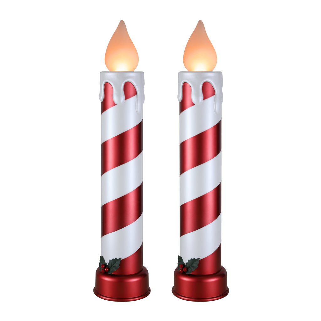 Decorative Candle, 36 in. Striped Metallic Blow Mold Candles Red for Living Rooms, Bedrooms and Relaxing Evenings image 4