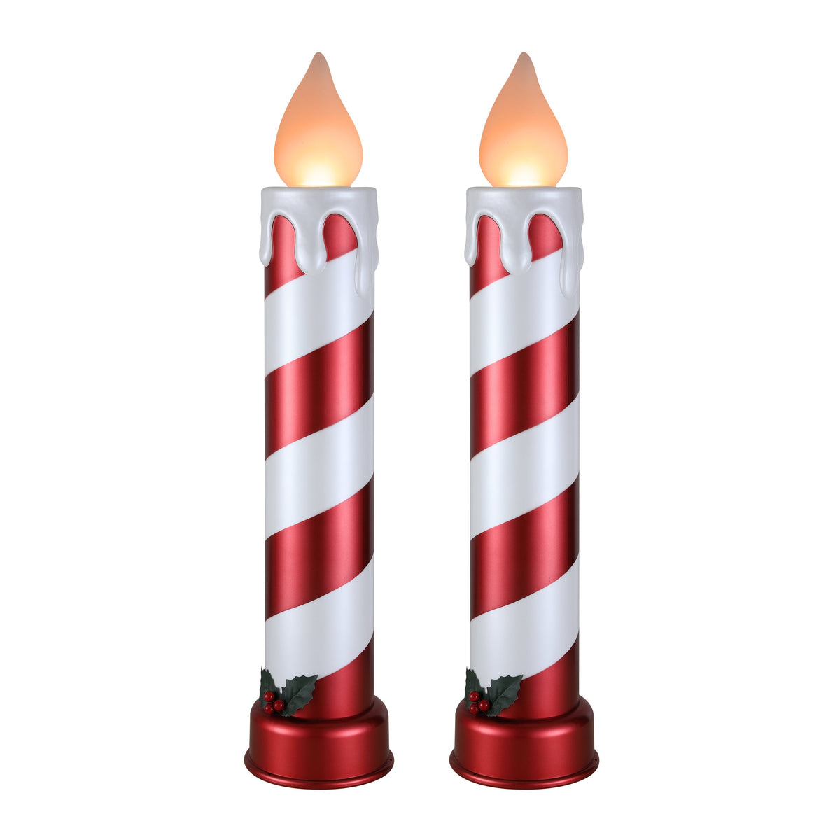 Decorative Candle, 36 in. Striped Metallic Blow Mold Candles Red for Living Rooms, Bedrooms and Relaxing Evenings image 4