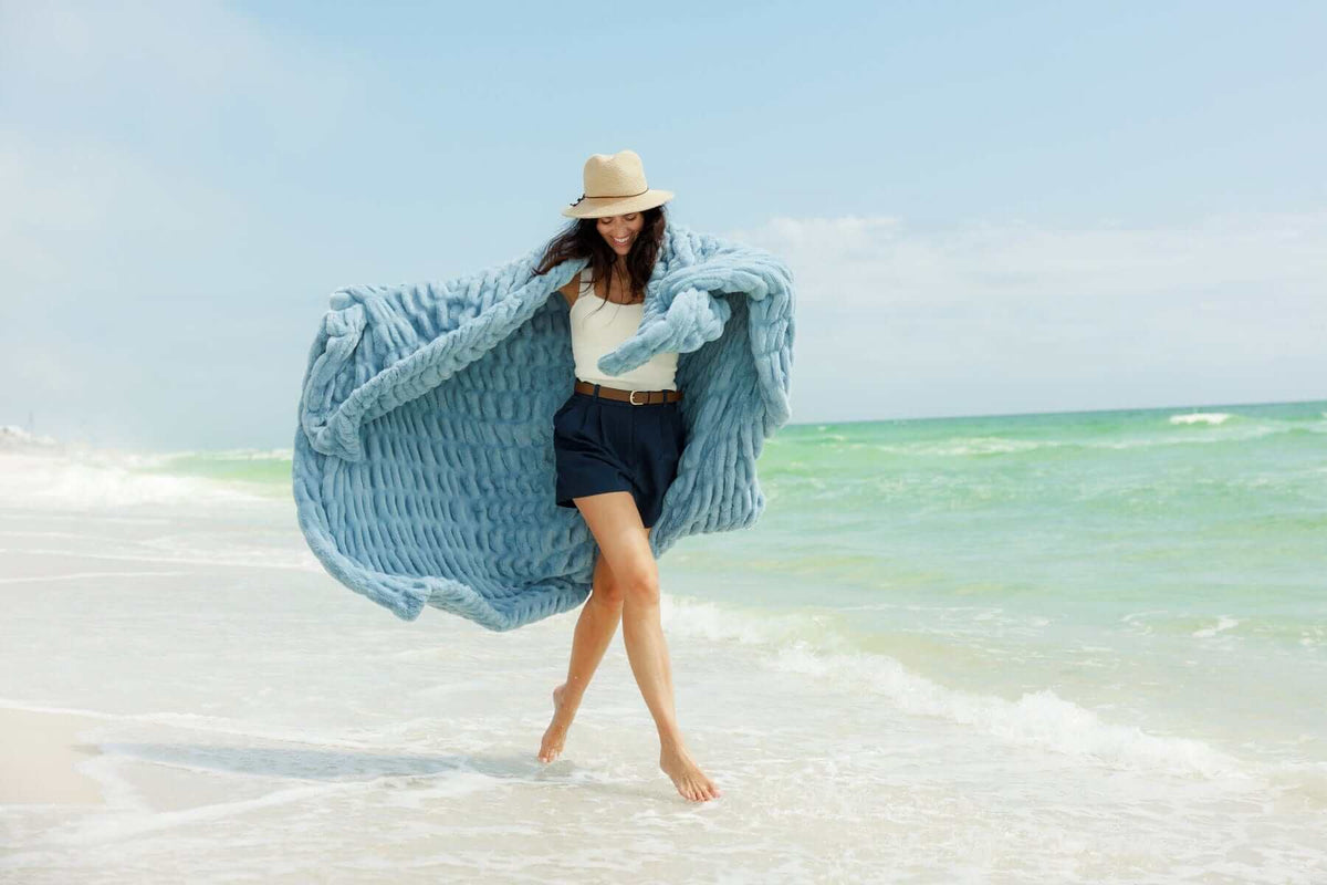 Cozy Throw Blanket, Hugs Alaskan Blue for Sofas, Beds and Relaxing at Home, 5 Size Options image 4