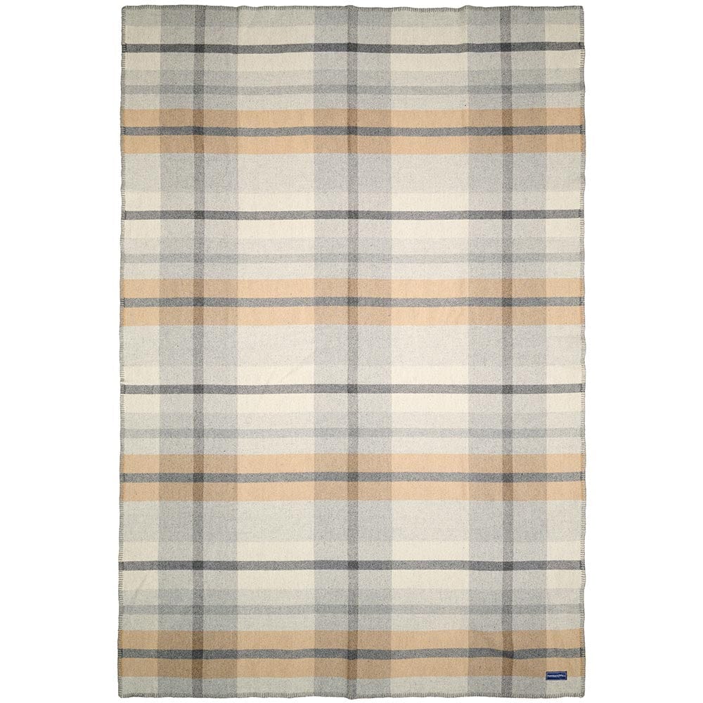Cozy Throw Blanket, Northfield Plaid Wool Heritage Beige for Sofas, Beds and Relaxing at Home image 4