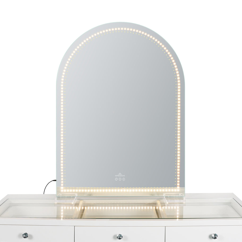 Vanity Mirror, Stage Lite Arch XL, Lightweight Design for Dressing Tables, Makeup Routines and Bedroom Vanities, 2 Style Options image 4