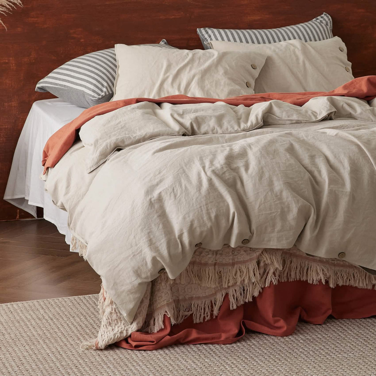 Duvet Cover Set, Cotton Linen Hybrid, Lightweight Design, Breathable Construction for Bedroom Bedding Refresh and Everyday Comfort image 4