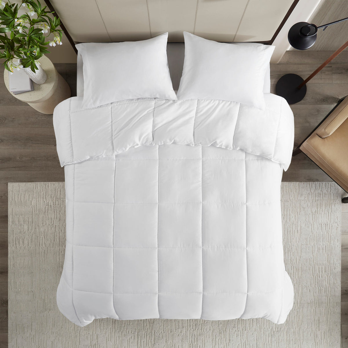 Down Alternative Comforter, Winfield 300 Thread Count Cotton Shell, Machine-Washable Care for Everyday Bedding and Comfortable Sleep image 4