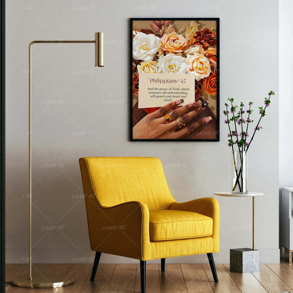 Wall Art Print, Philippians 4:7 for Living Rooms, Bedrooms and Home Offices, 4 Size Options image 4