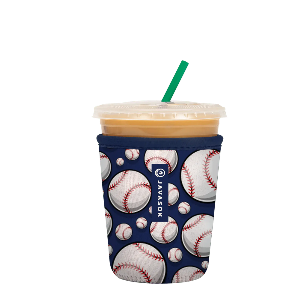 Reusable Cup Sleeve, Play Ball, Neoprene Construction for Iced Coffee, Cold Drinks and Condensation Control, 5 Size Options image 4